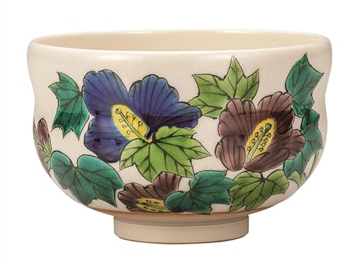 茶道具 抹茶碗 色絵撫子抹茶碗  抹茶茶碗 茶道具 抹茶碗 色絵撫子抹茶碗 夏茶碗 平茶碗 : 台所の道具屋筋
